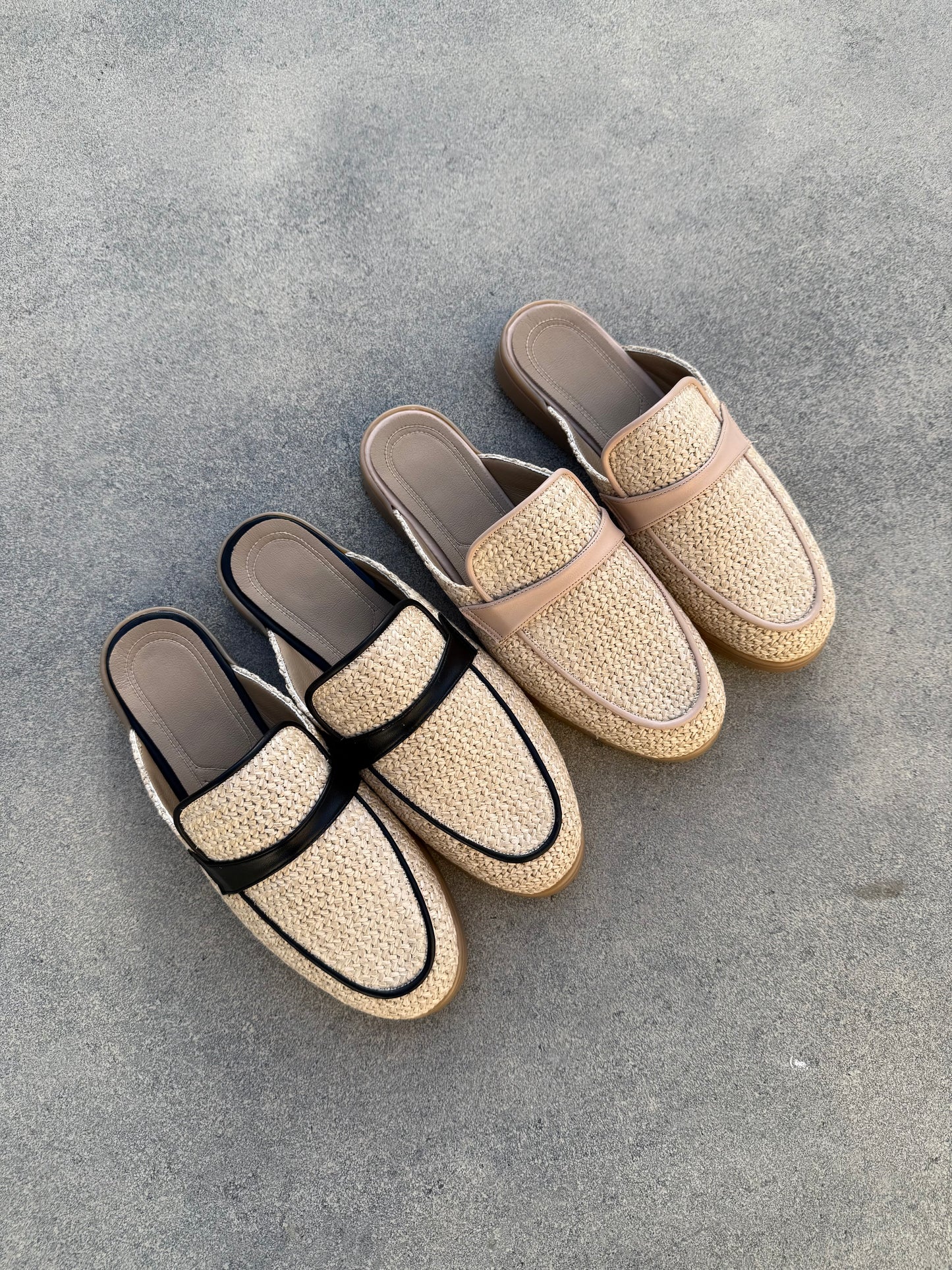 Black Woven Mules