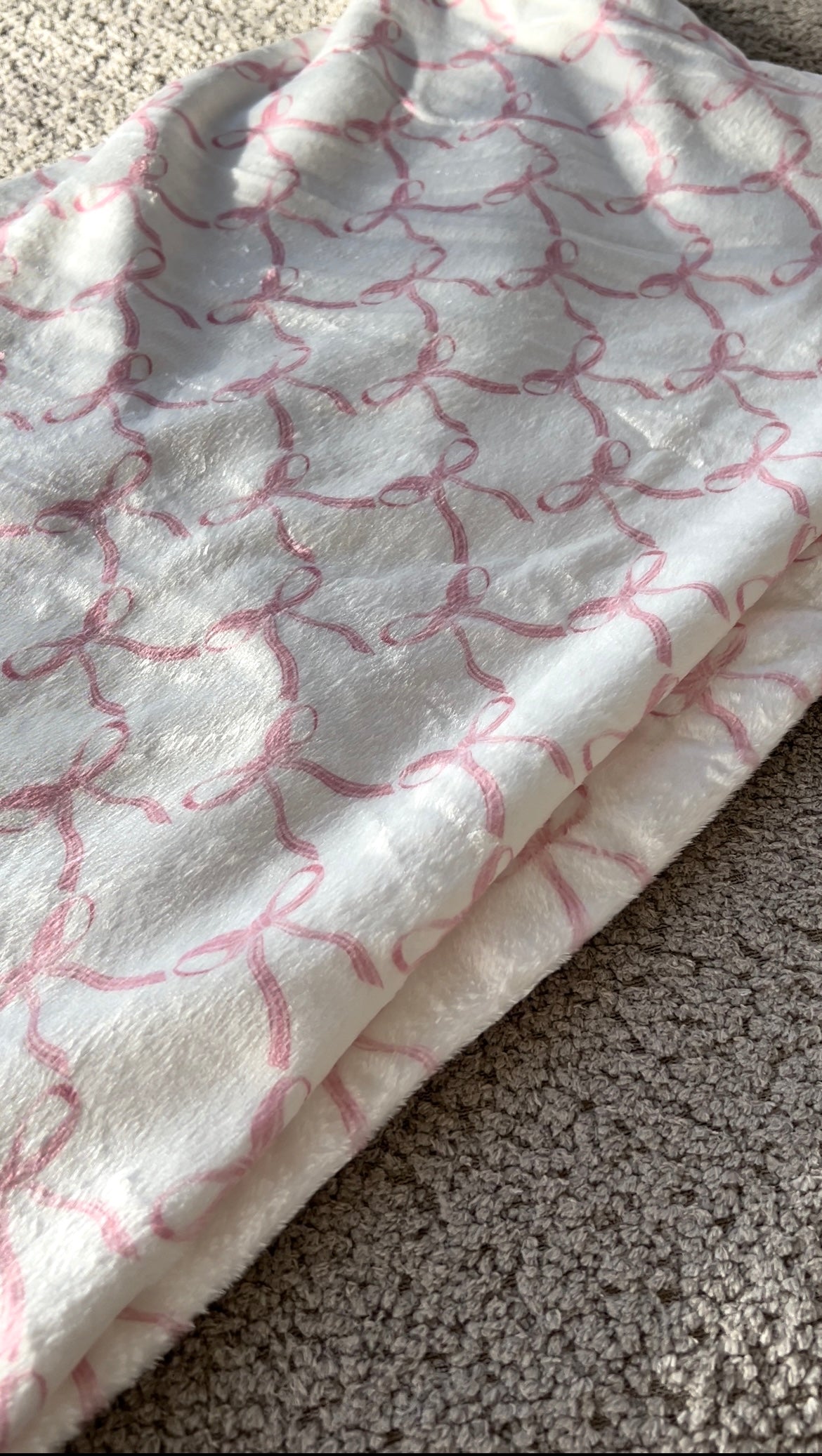 Pink Bow Polar Fleece Blanket