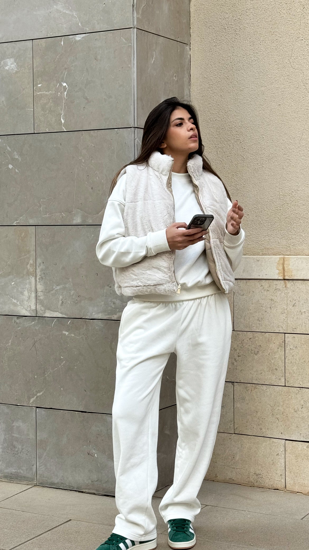 Beige Faux Fur x Puffer Reversible Gilet