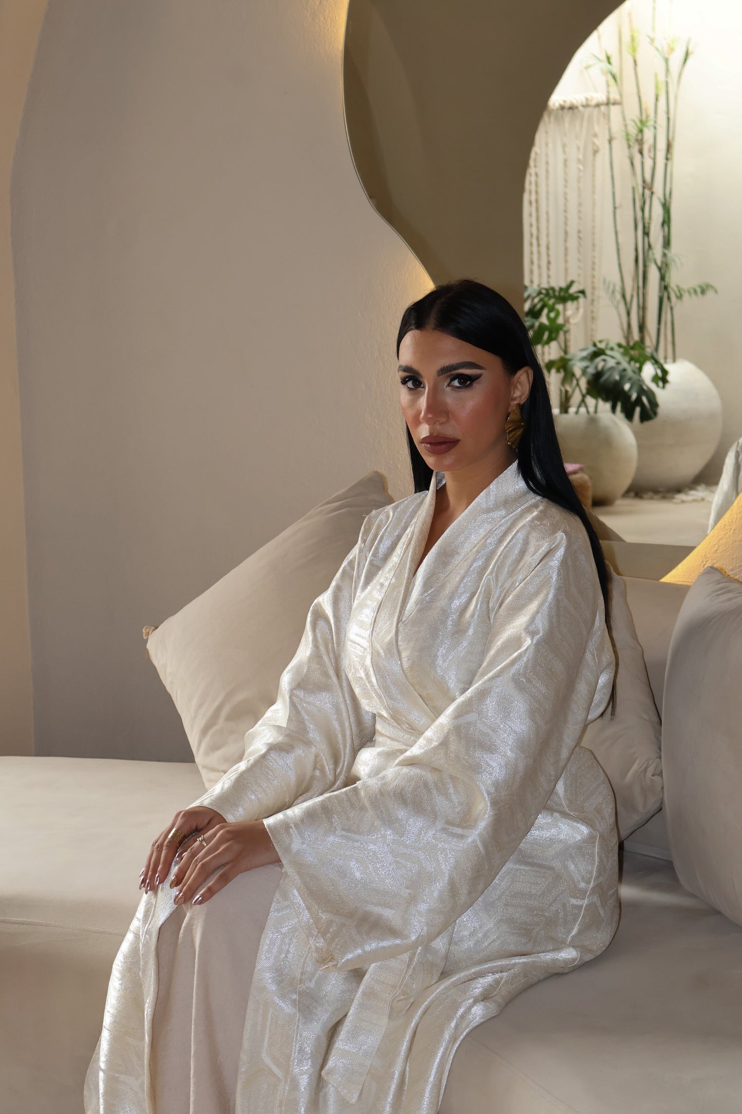 Off white Brocade Kaftan