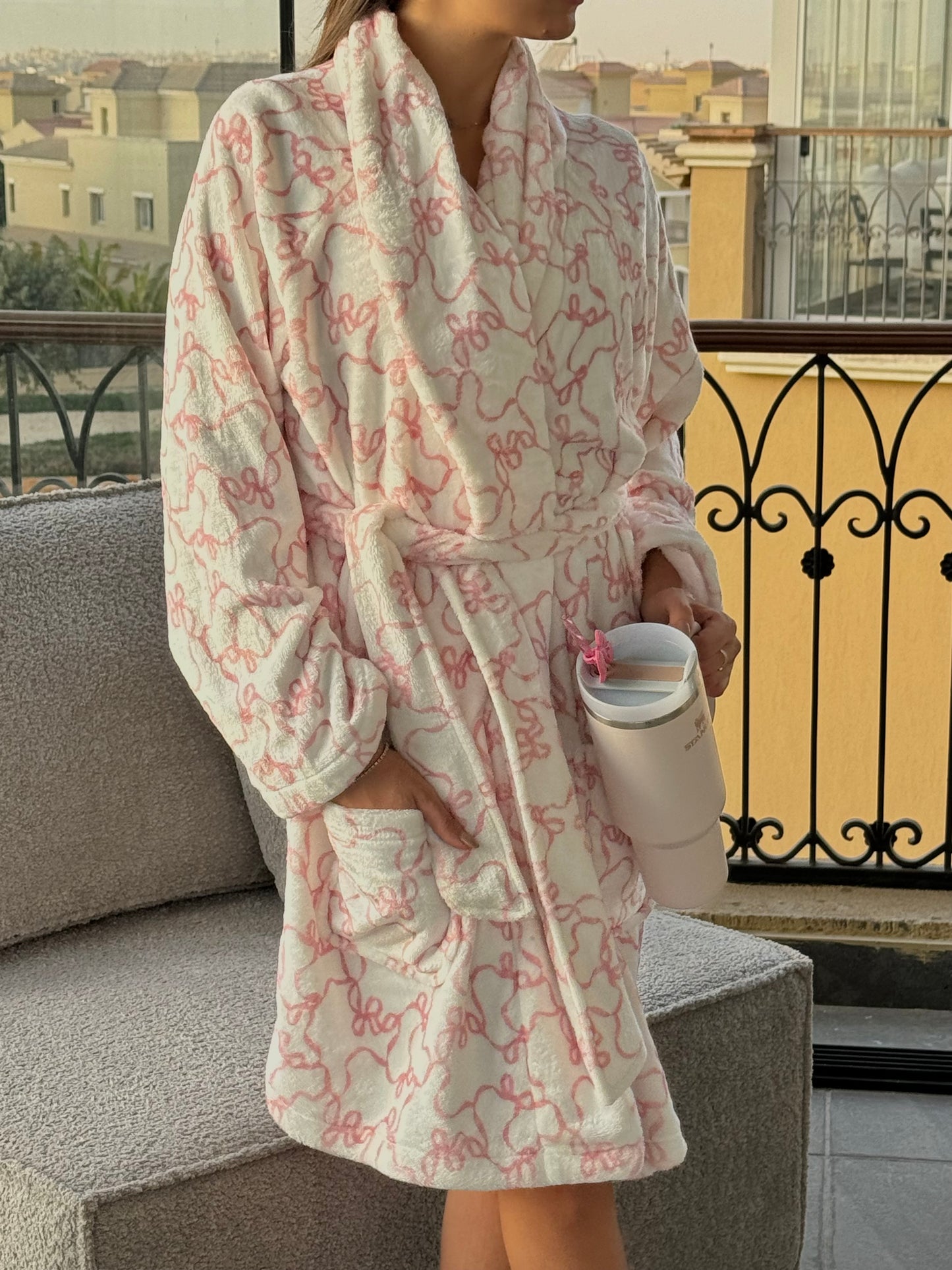 Pink Bow Robe