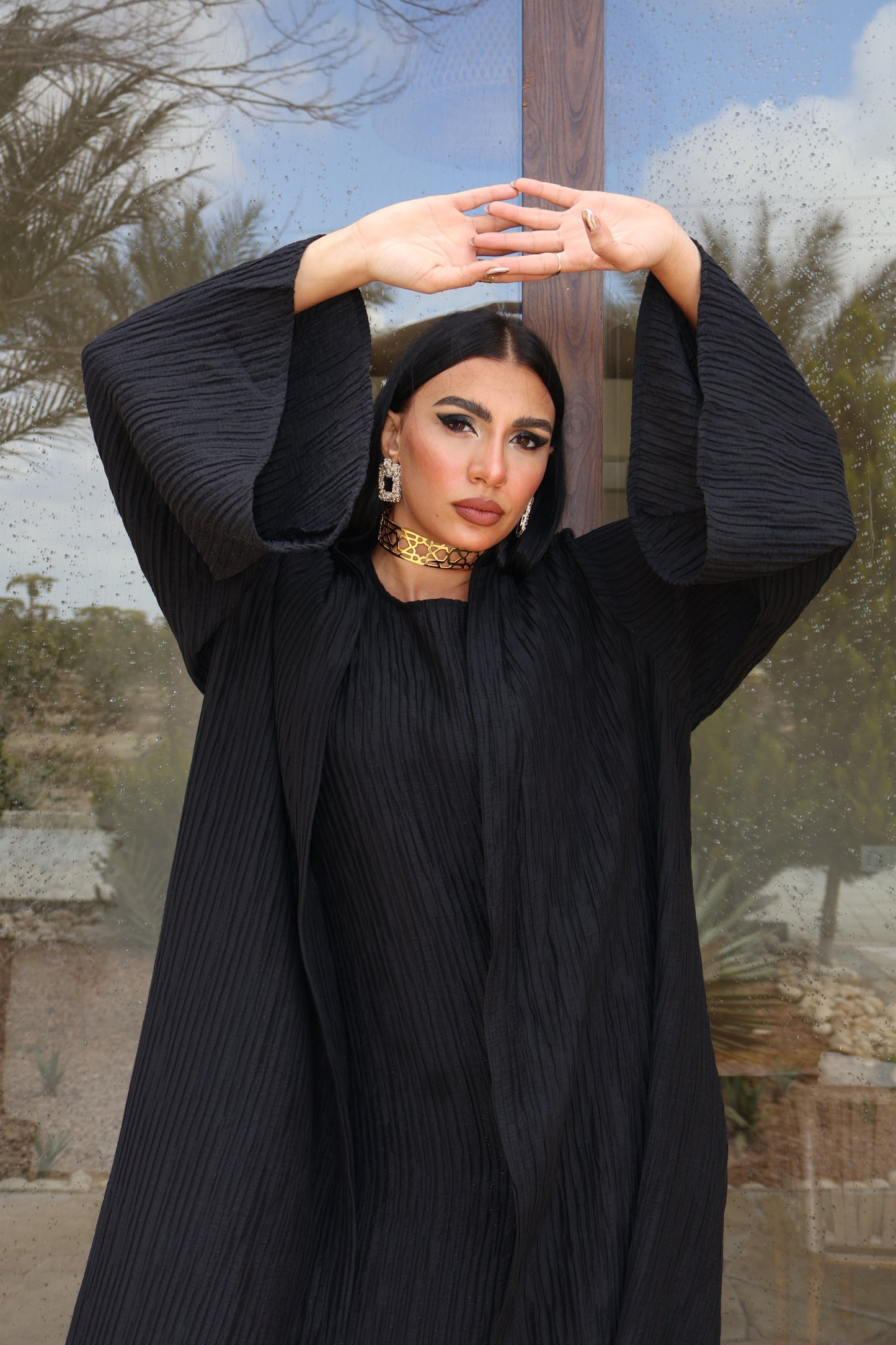 Black Pleated Set