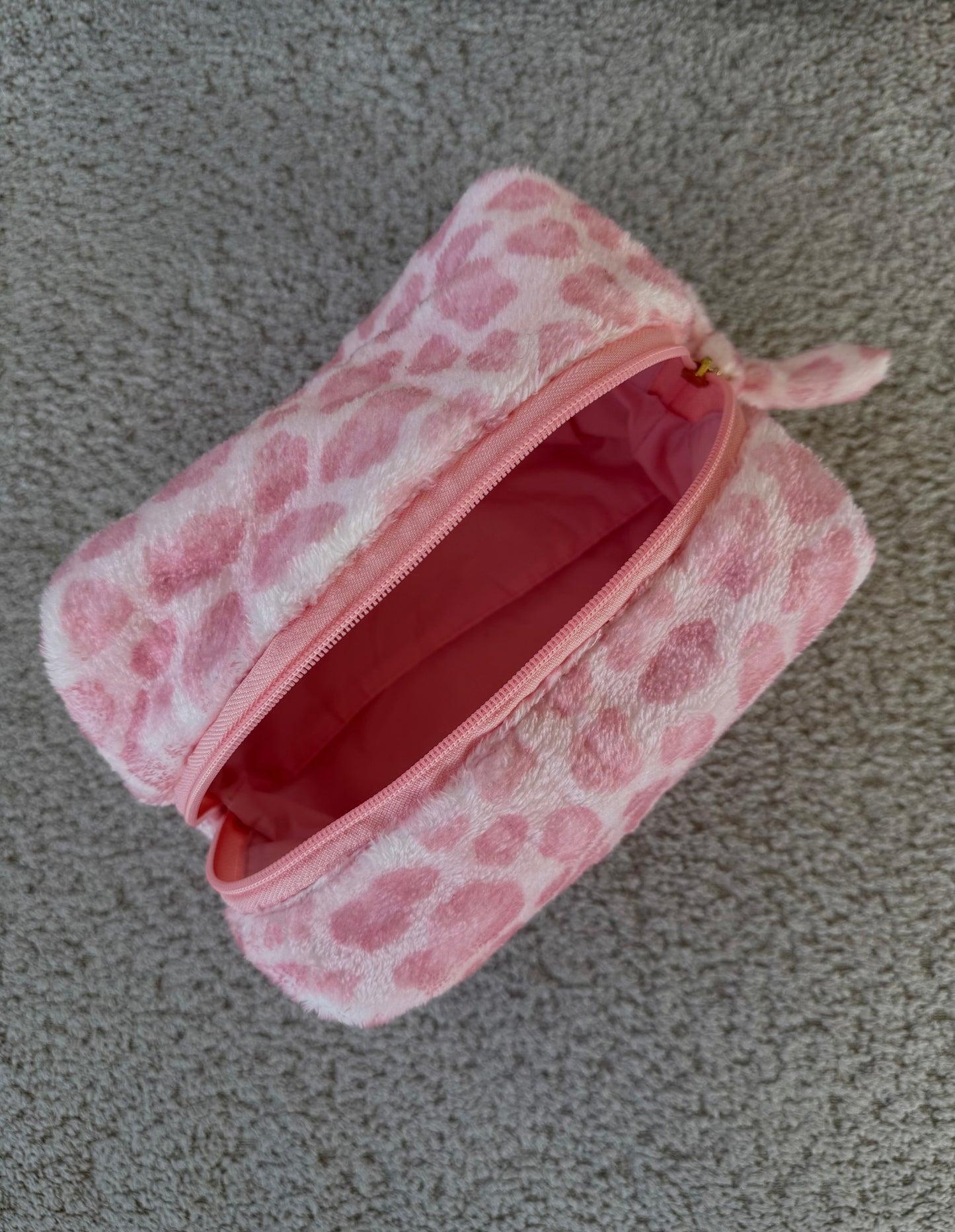 Pink Leopard Makeup Bag