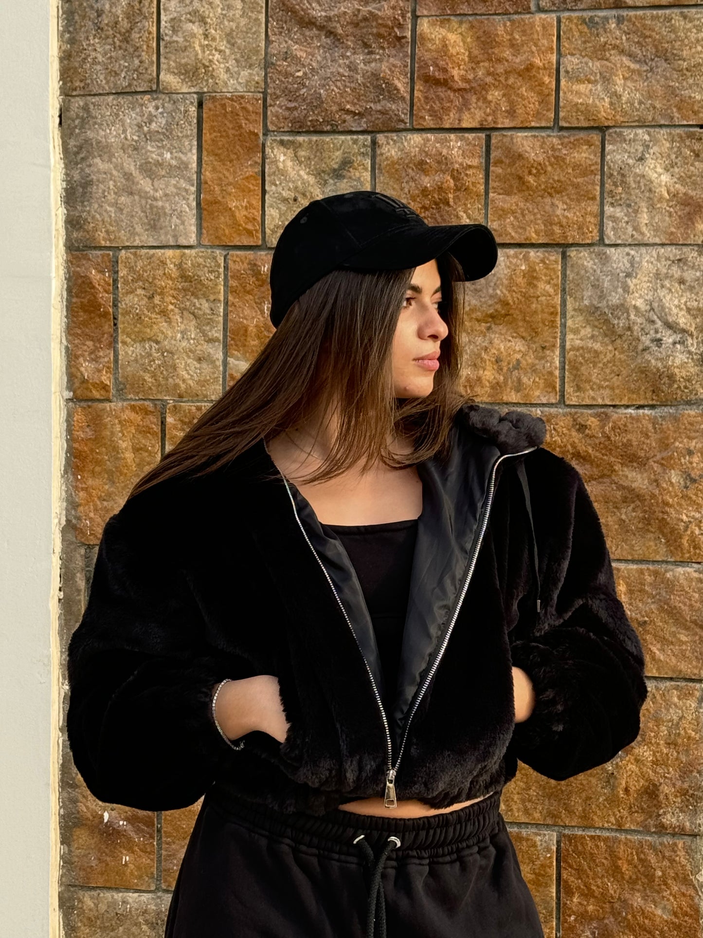 Black Faux Fur Jacket