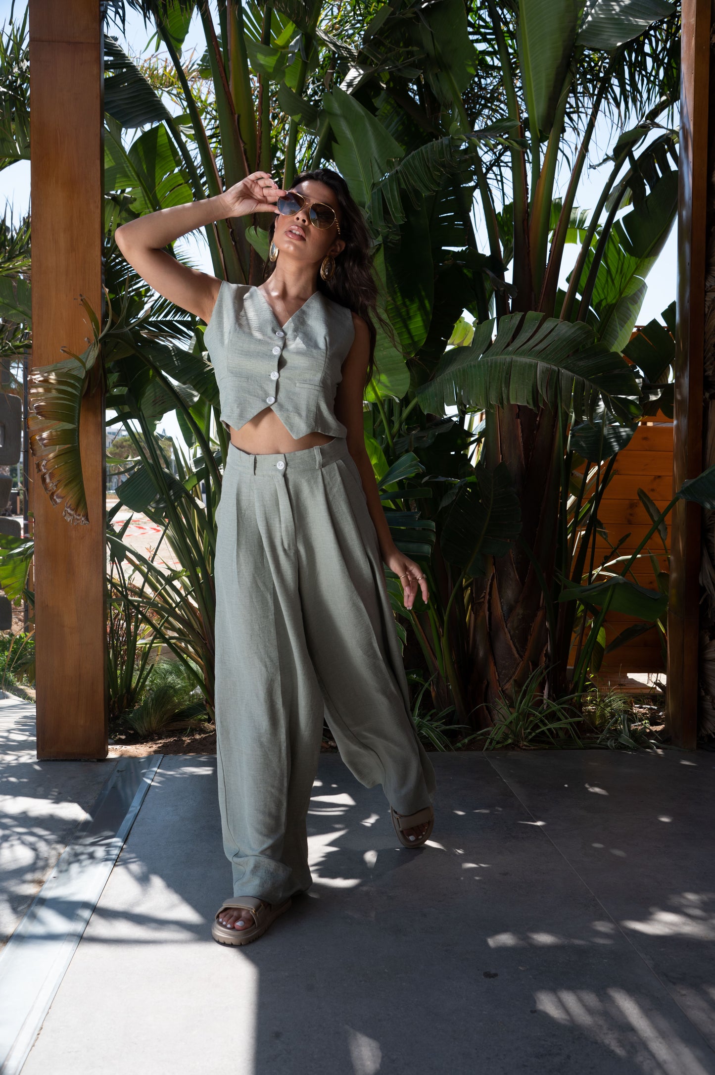 Tailored Linen Blend Waistcoat