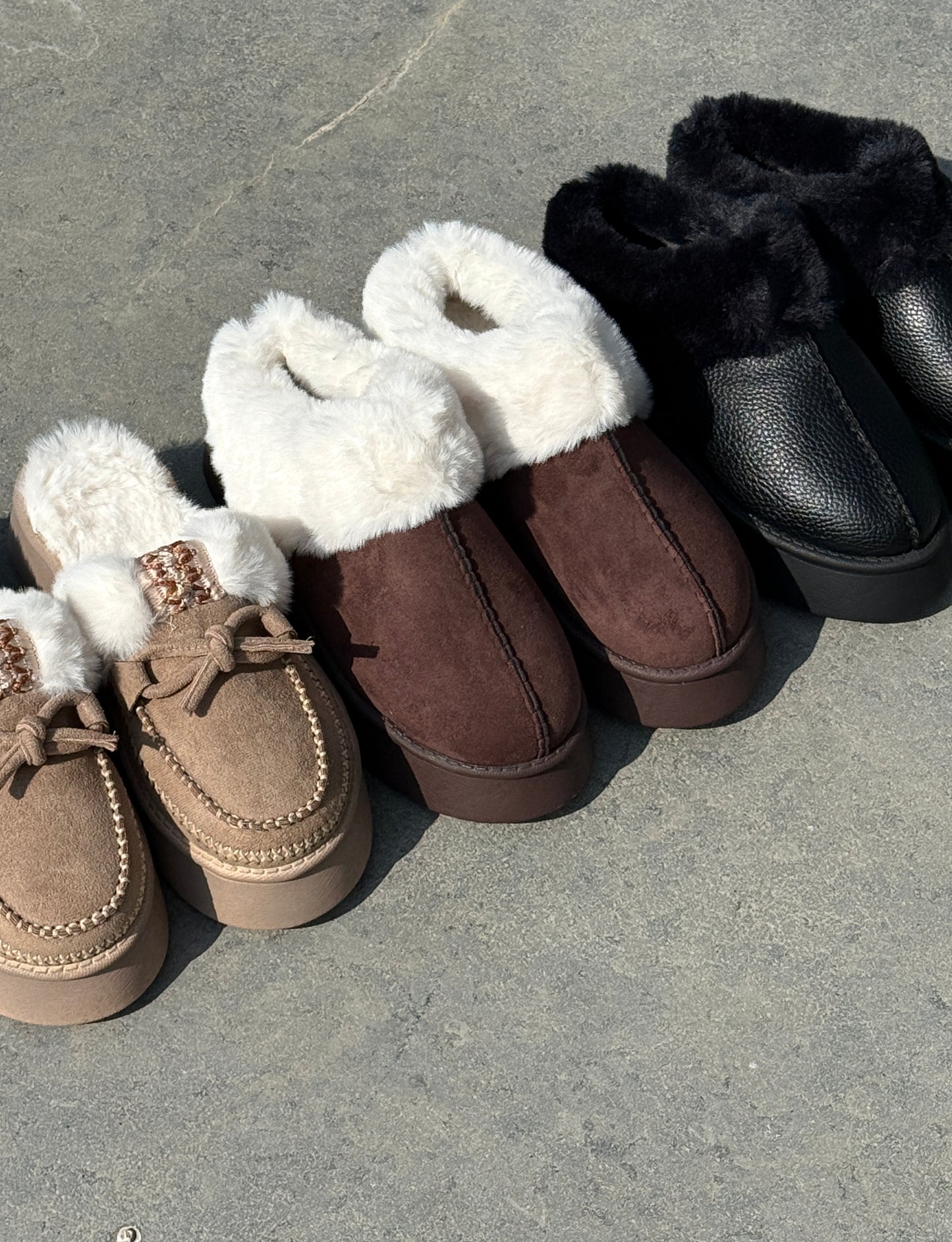 Leather Platform Slides