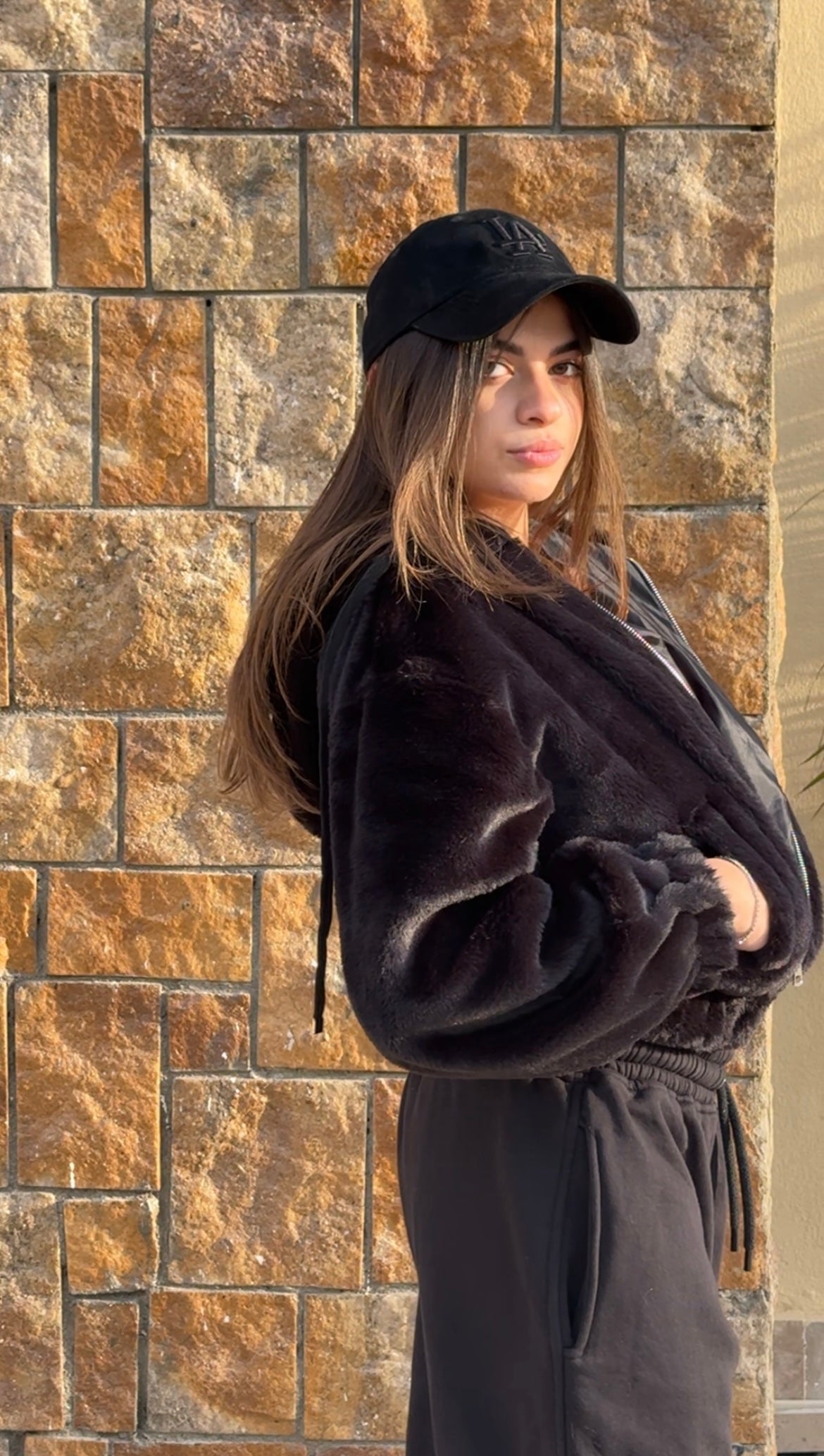 Black Faux Fur Jacket