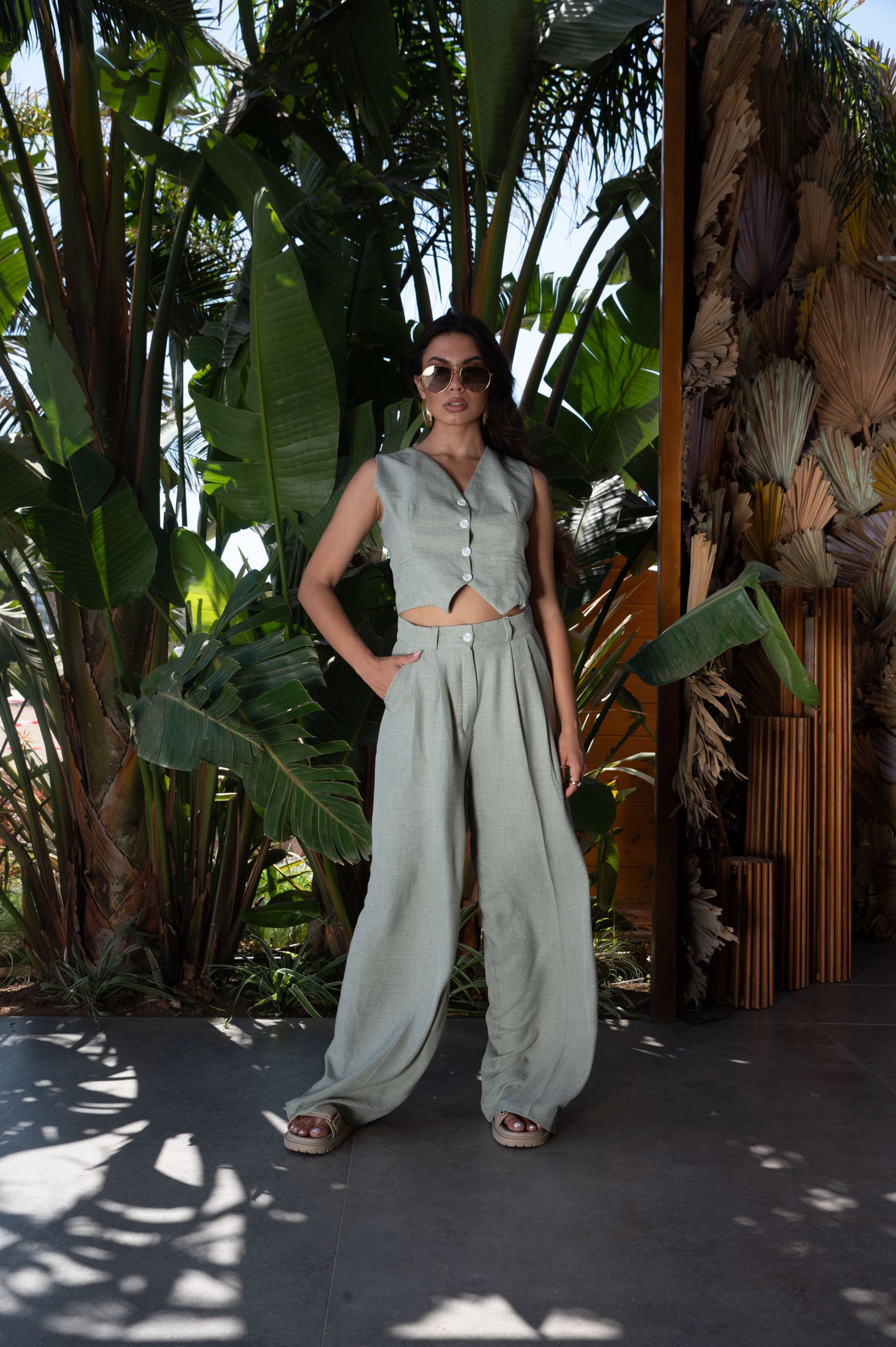 Tailored Linen Blend Waistcoat