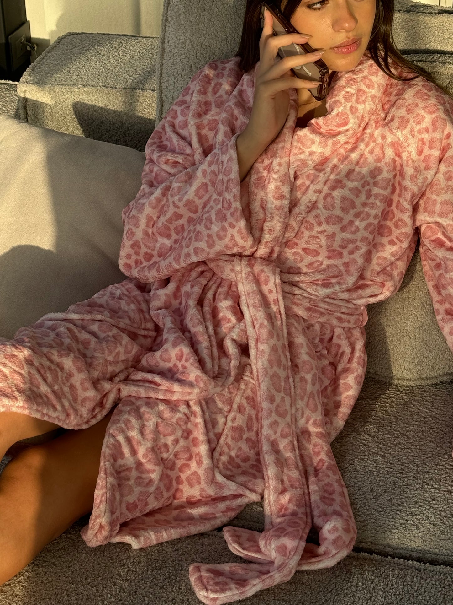 Pink Leopard Robe