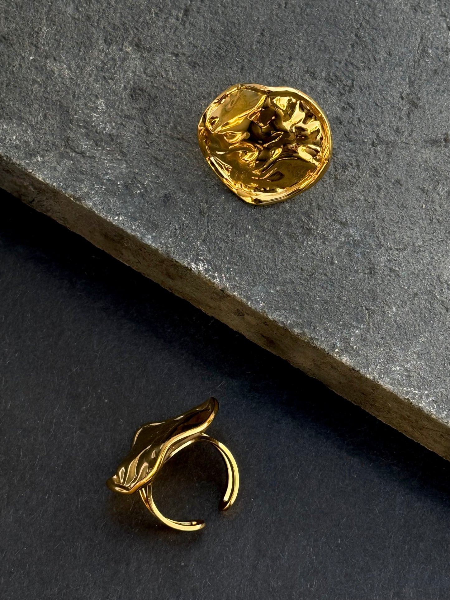 Gold Hammered Ring