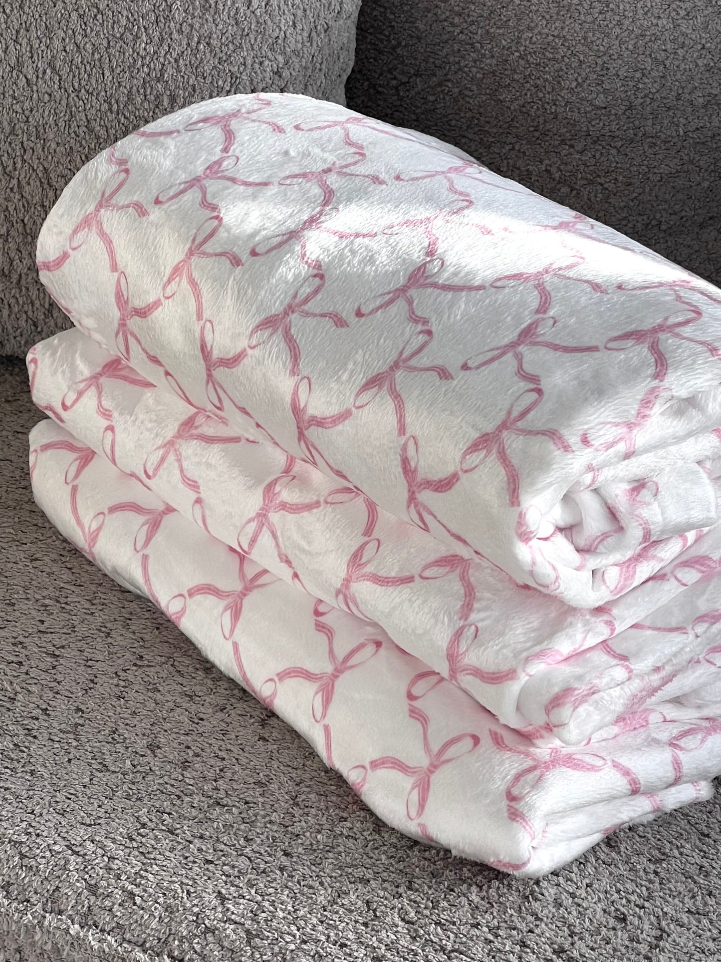Pink Bow Polar Fleece Blanket