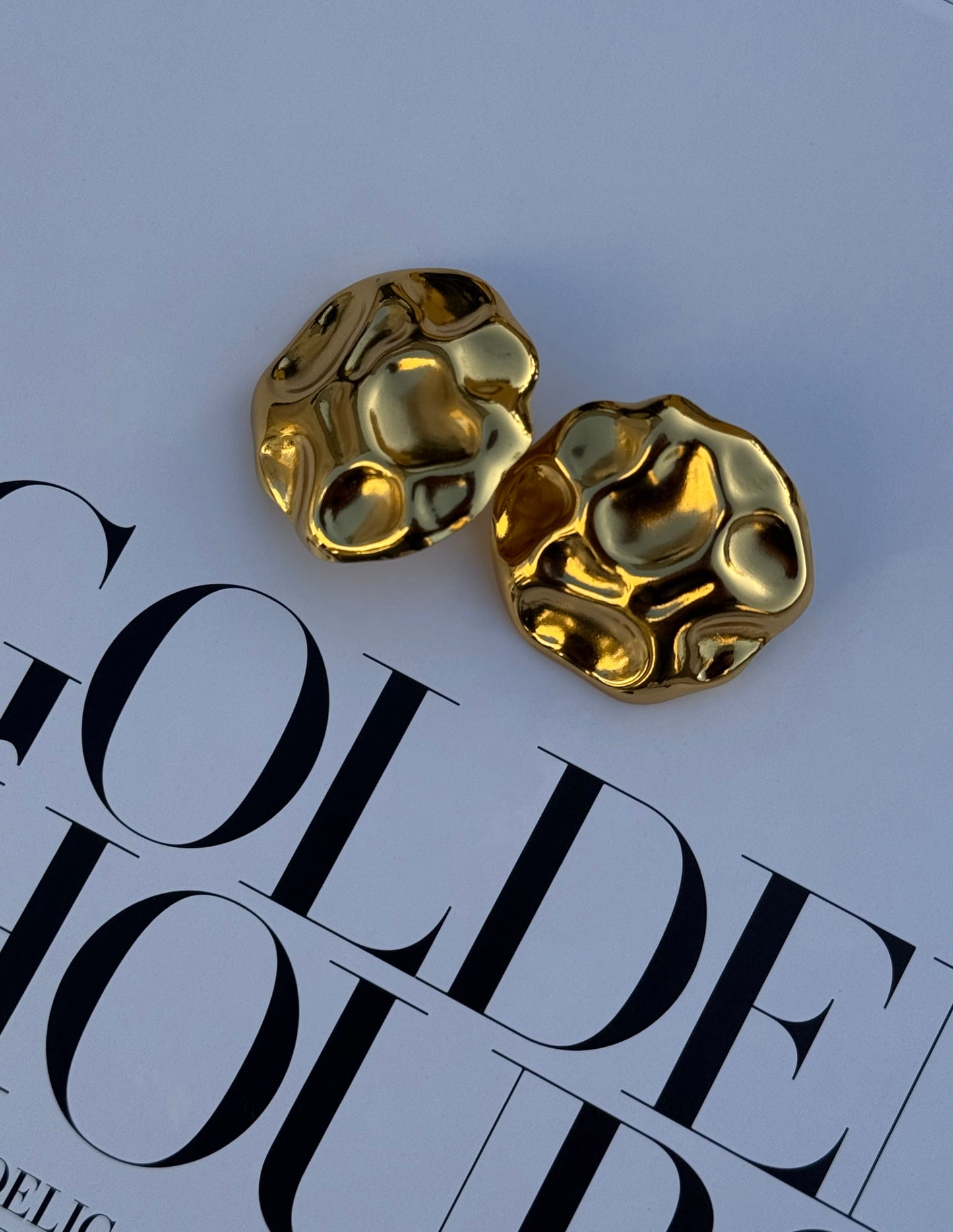 Gold Hammered Earrings