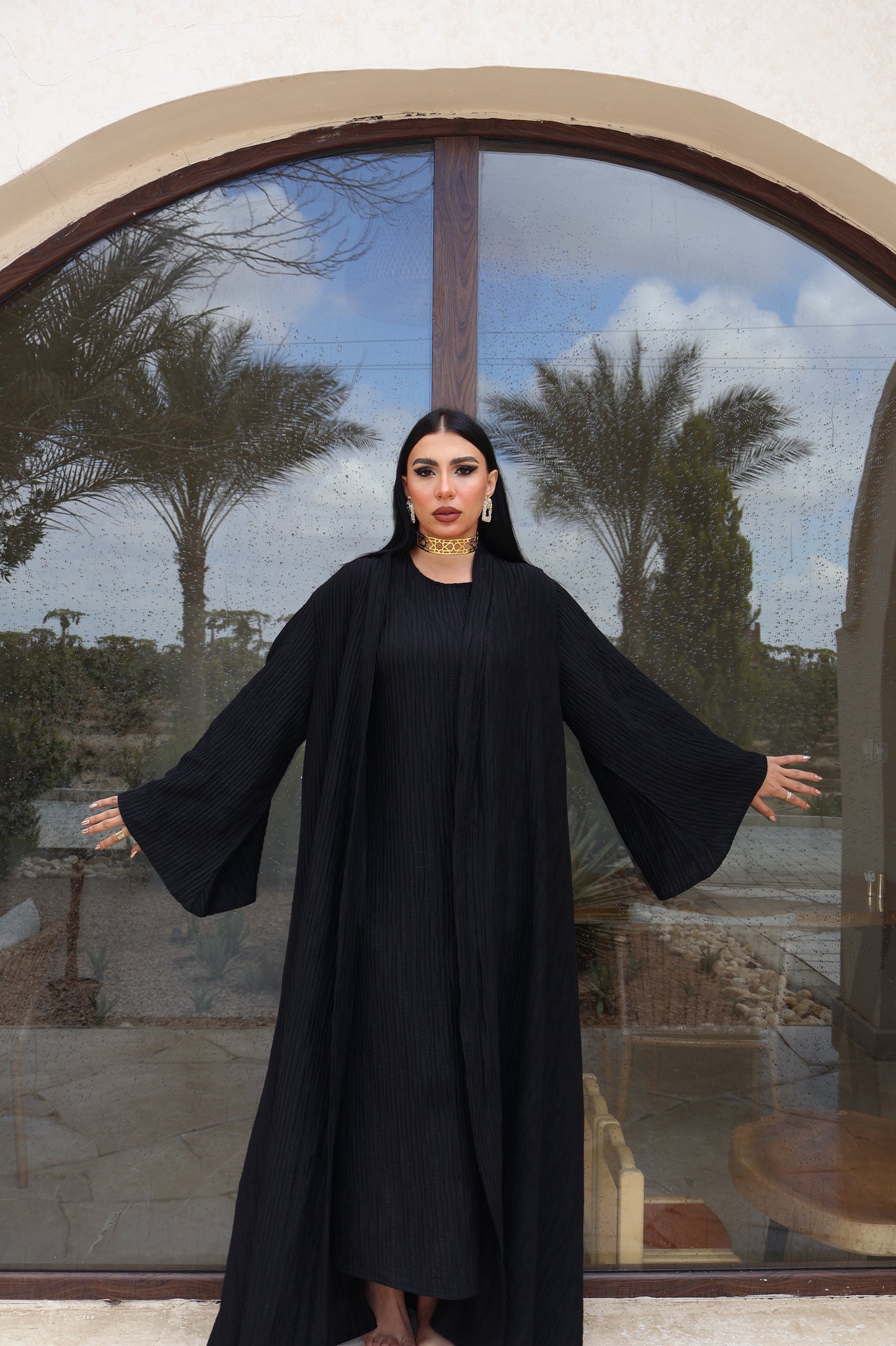 Black Pleated Set