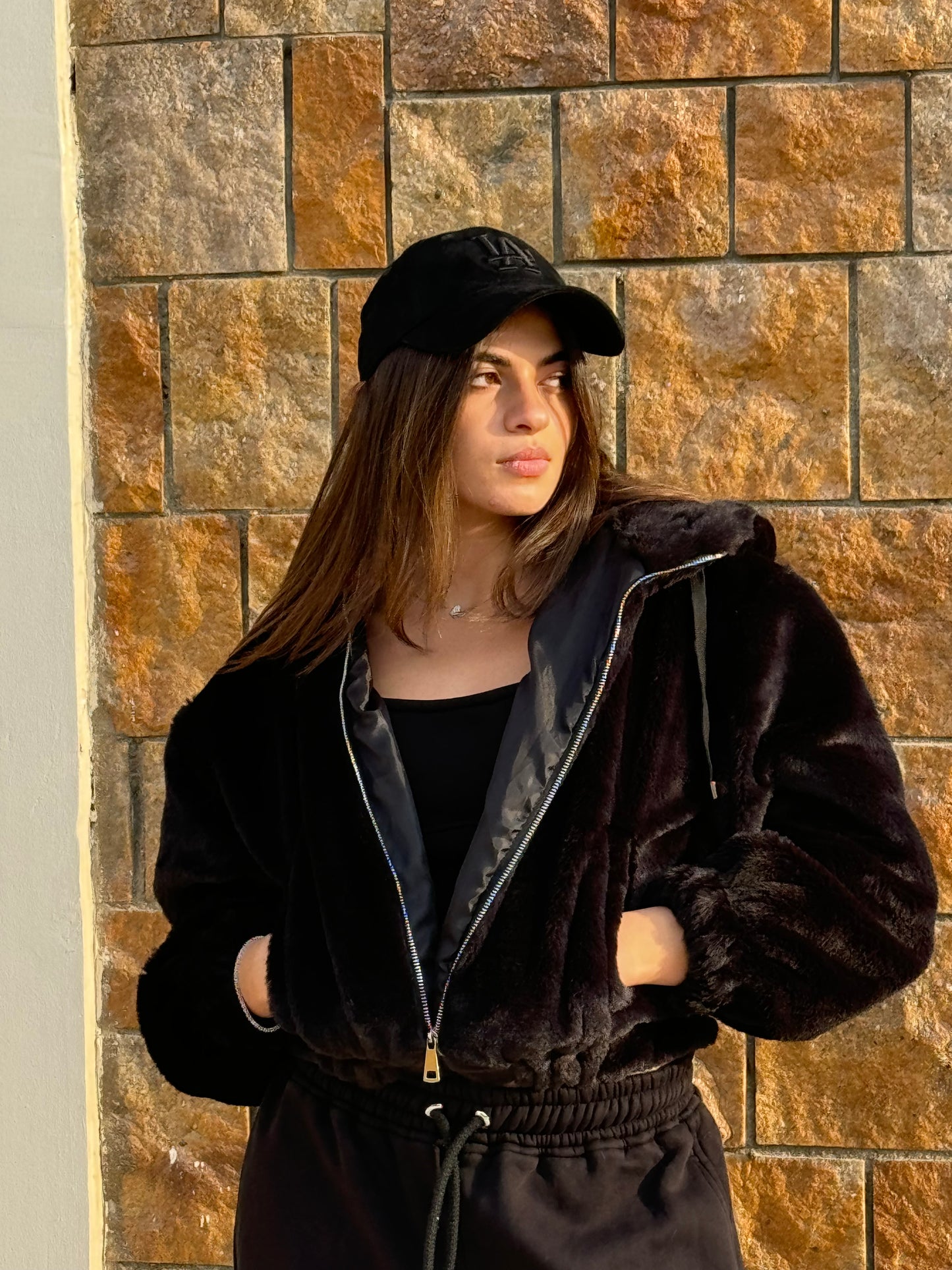 Black Faux Fur Jacket