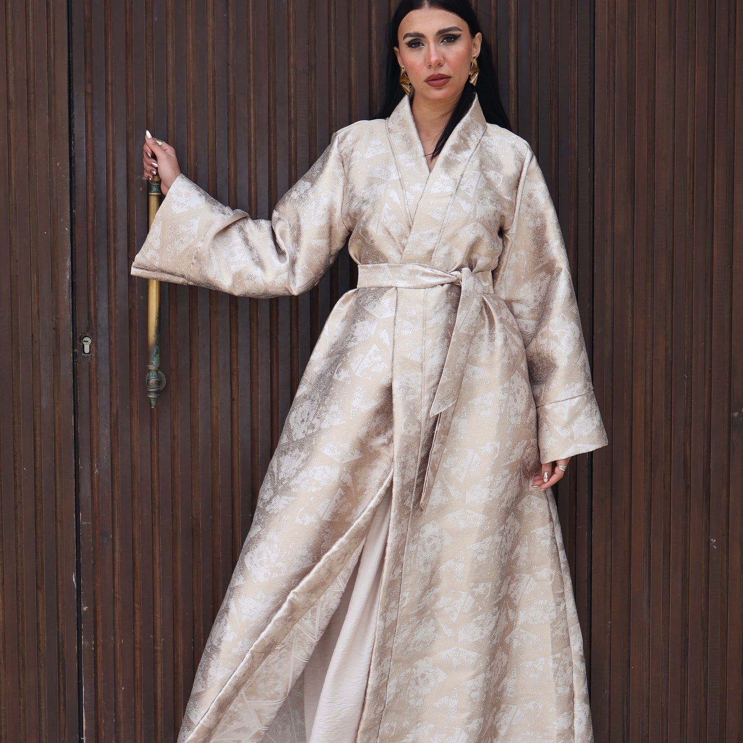 Gold x Beige Brocade Kaftan