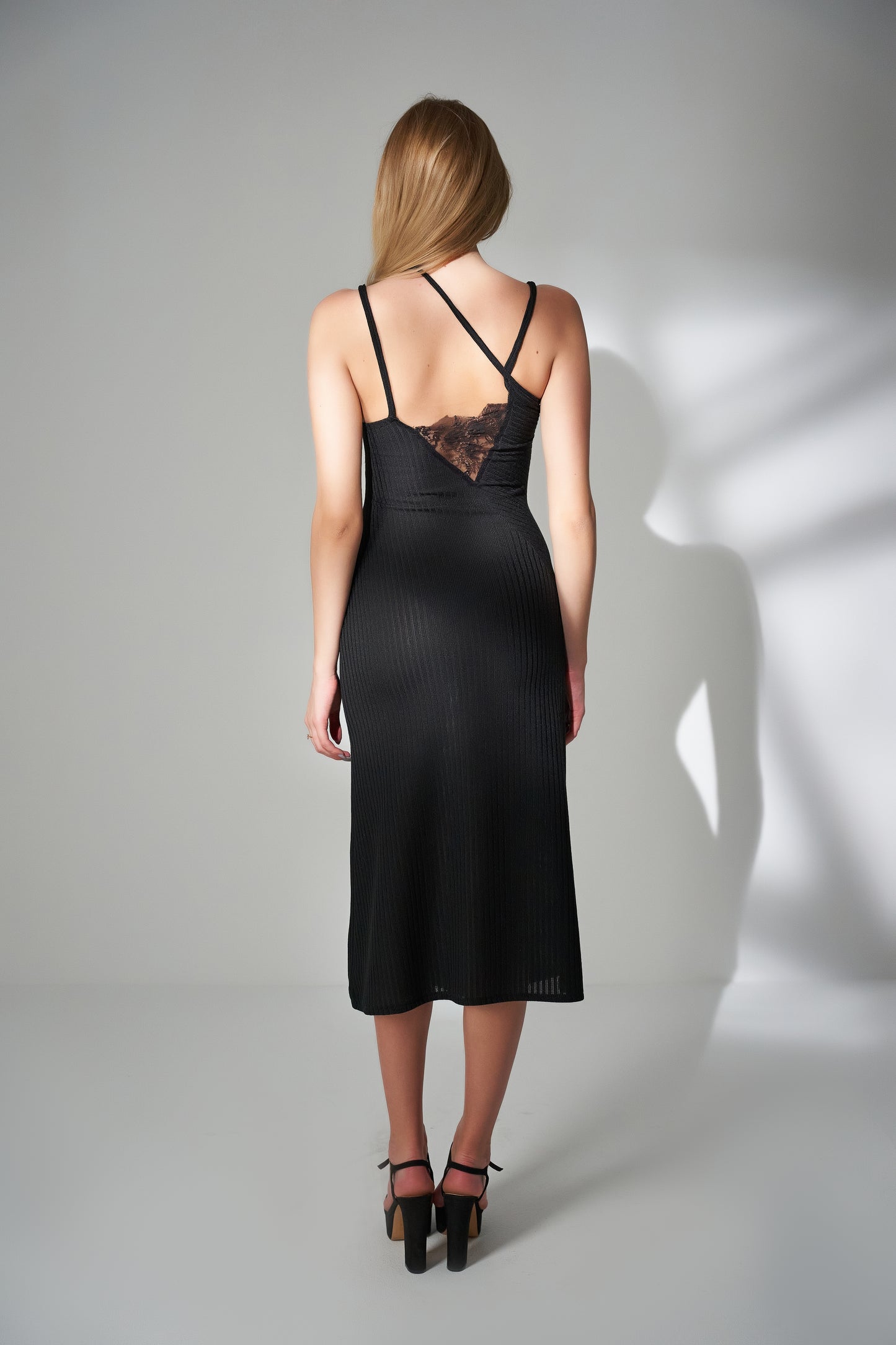 Lace Ribbed Dress