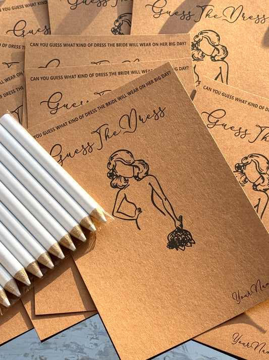 Guess The Dress Game (10 Cards + White Crayons)