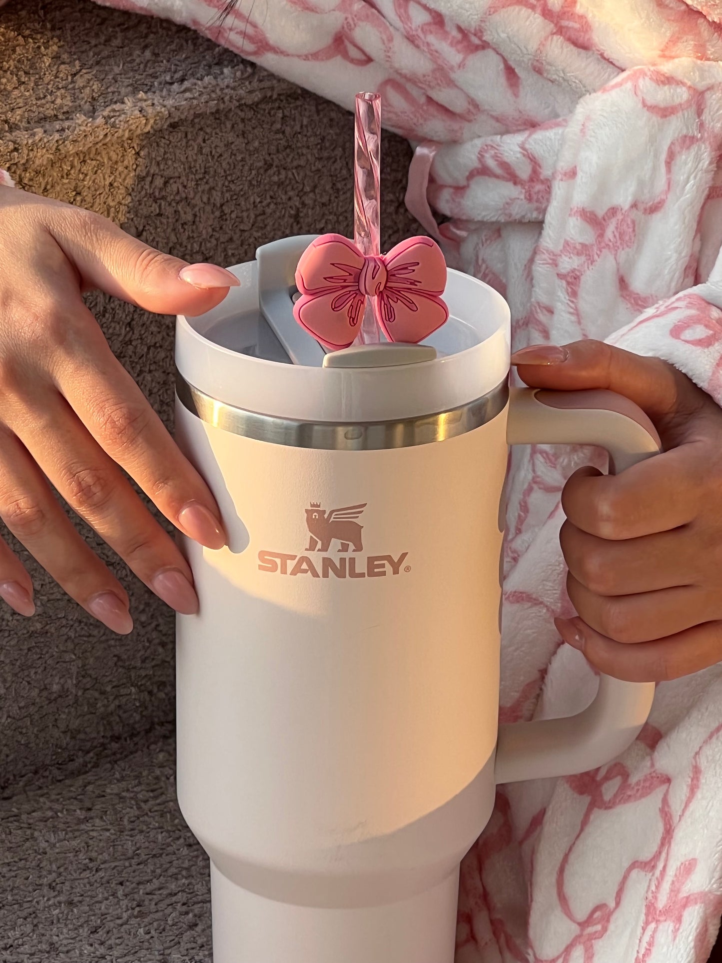 Pink Bow Straw