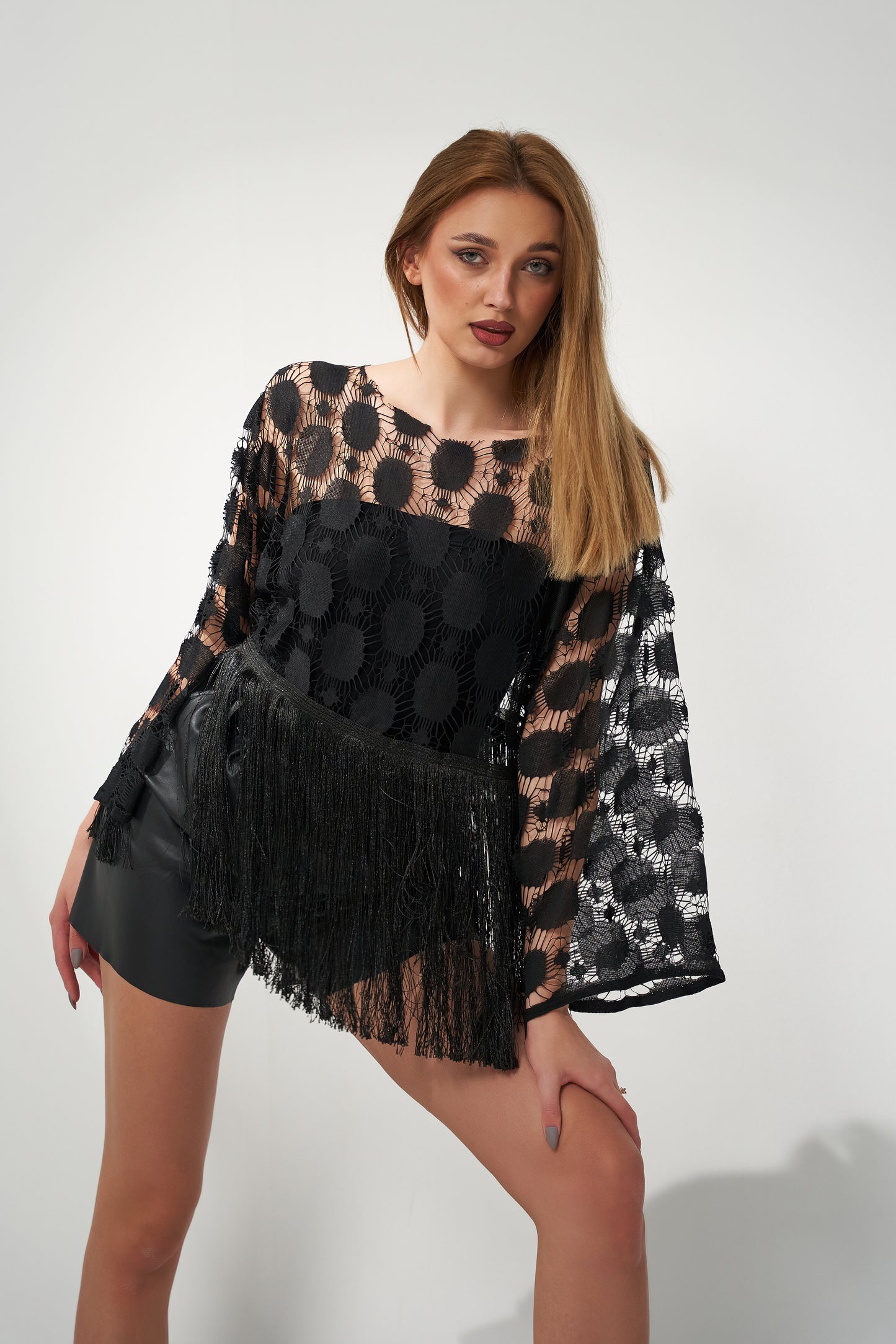 Seamless Mesh Fringes Top