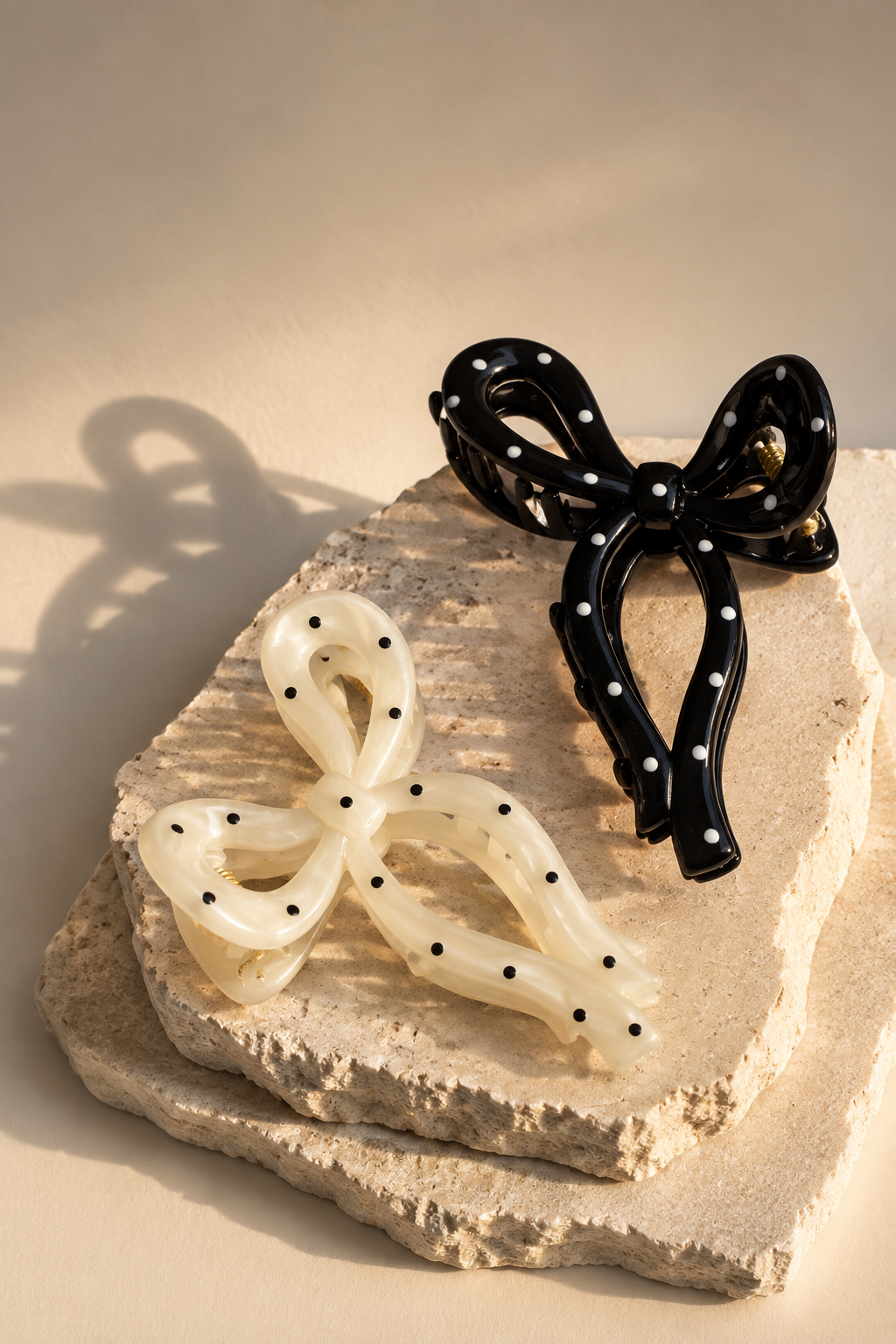Polka Dot Bow Hair Clips